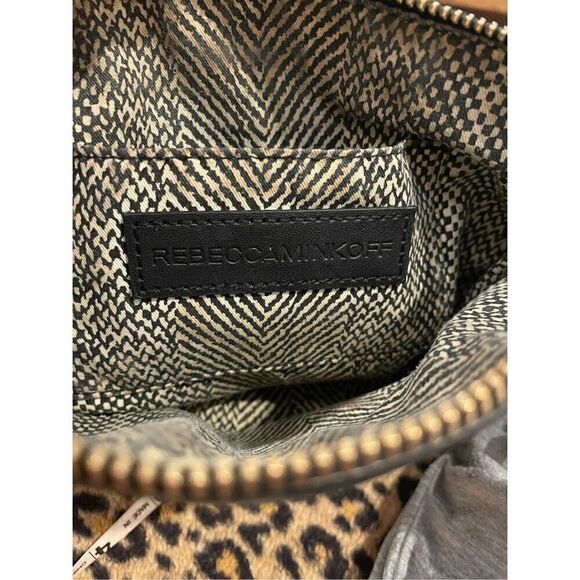 Rebecca Minkoff Crossbody Handbag Black Leather multiple Zippers - Picture 5 of 6